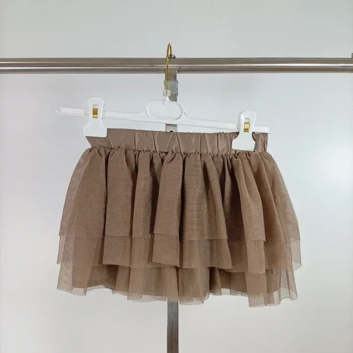 Jupe tutu taupe à volants en tulle H&M – taille 3-4 ans – 104 cm – parfaite pour cérémonies A1323