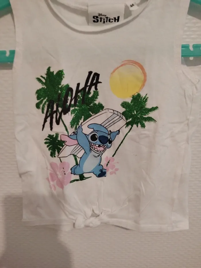 Débardeur Stitch Disney taille 4 ans - photo numéro 2