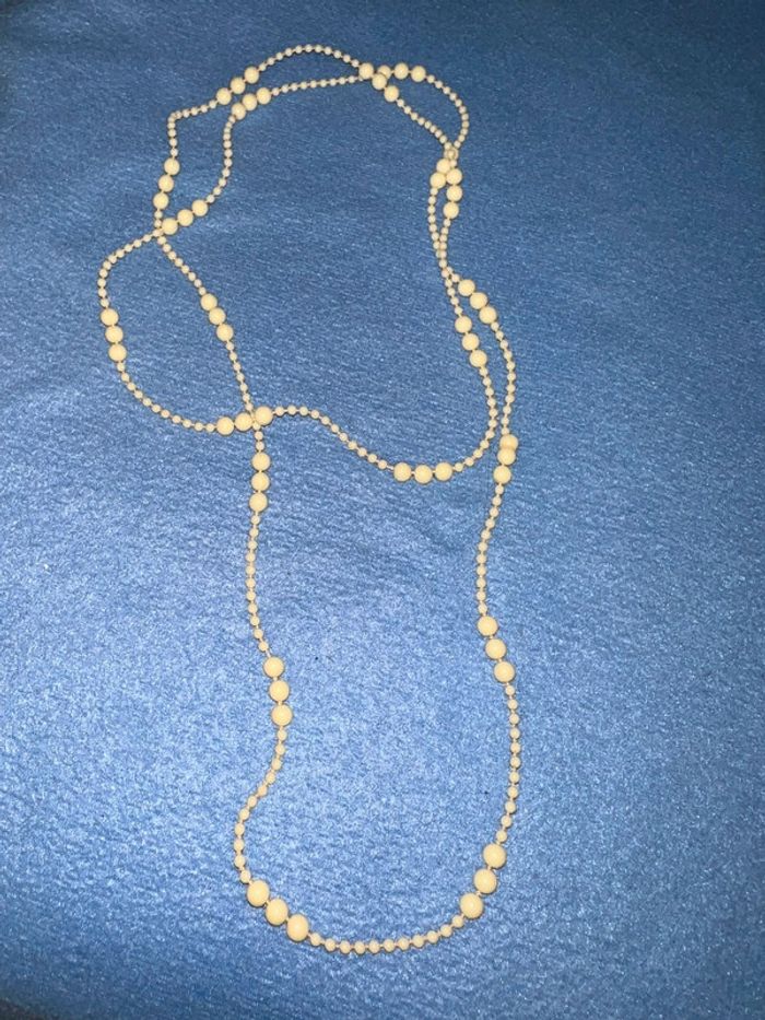 Long collier perle bijoux fantaisie - photo numéro 2