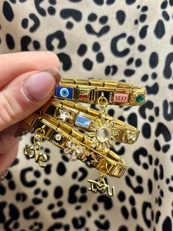 Bracelet Italien Doré Italien Doré 5 Charms Acier Inoxydable