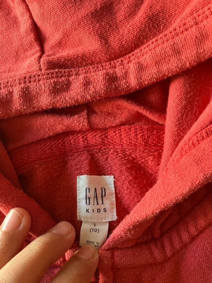Gilet zippé à capuche Gap corail – Taille 10 ans – Très bon état - photo numéro 6