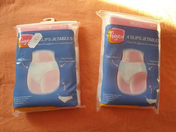 Lot de slips jetables maternité Tigex taille M et L