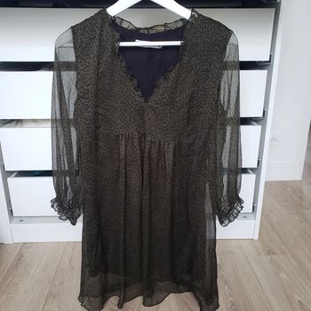 Robe courte Zara verte manche voile