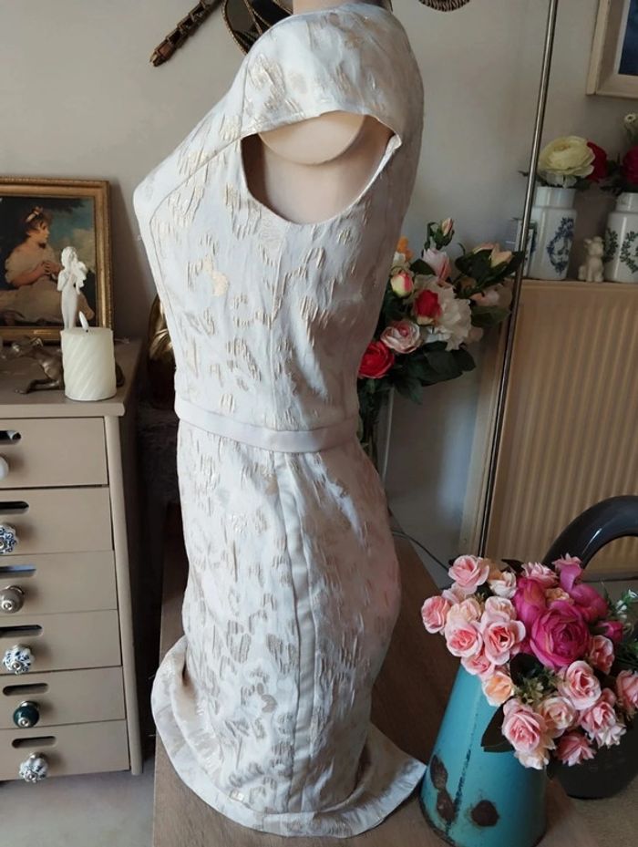 💎Robe Crème & Dorée Motifs Léopard Weise T34/36💕 - photo numéro 7