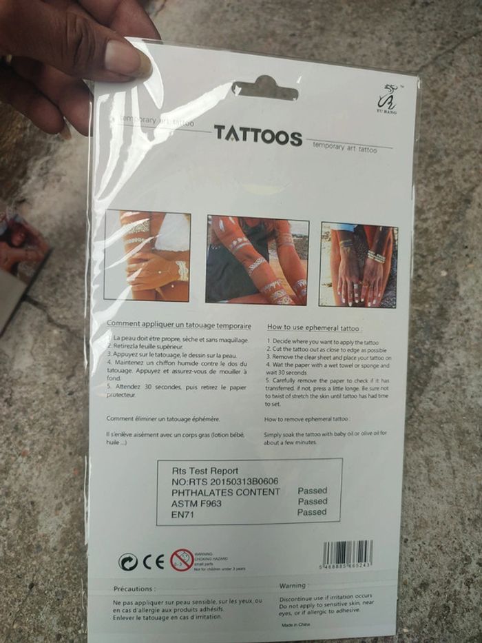 Tatouage temporaire plaquette - photo numéro 6