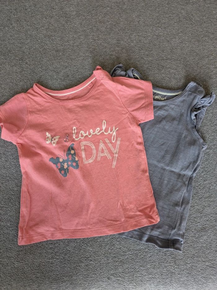 Lot de 2 t-shirts bébé fille Lupilu - photo numéro 3