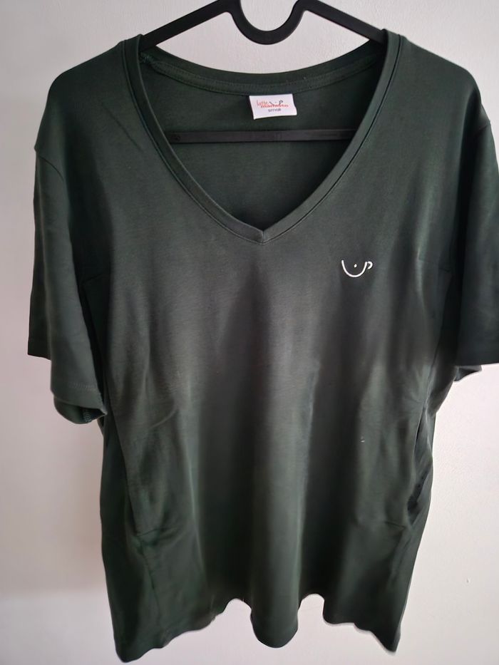 Tshirt vert foncé allaitement latte mamiato small
