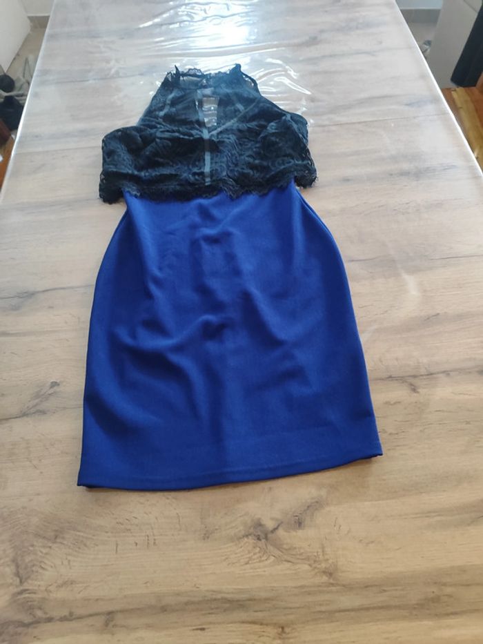 Robe Mini Lipsy Bleue, Taille M - photo numéro 3