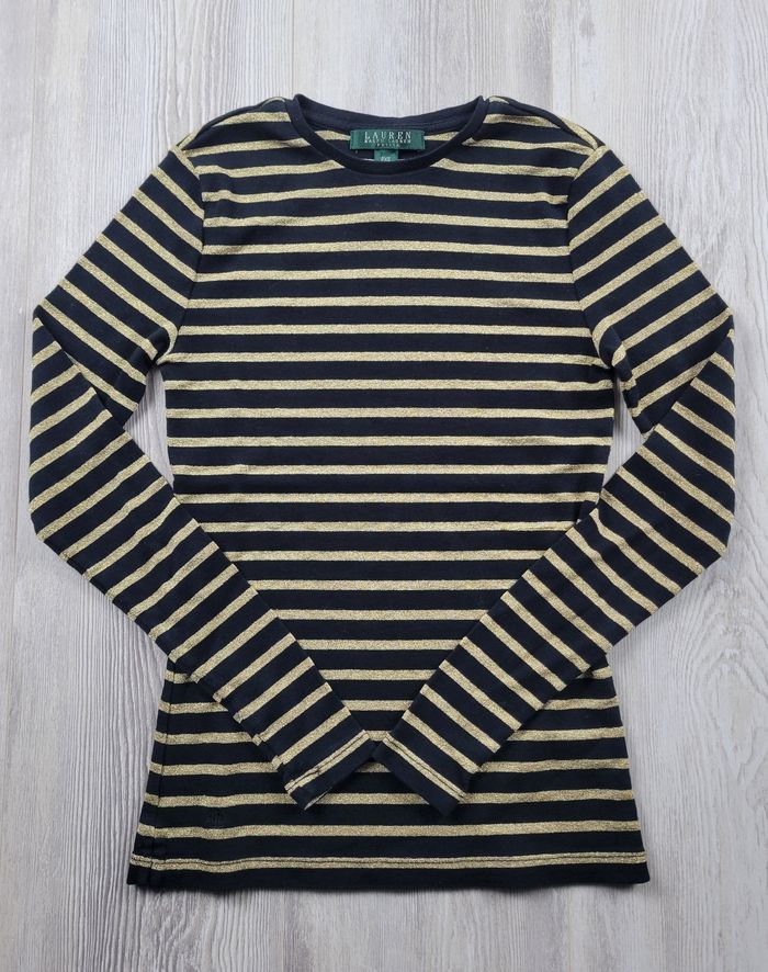 Polo Lauren Ralph Lauren Petite – noir et doré – taille PXS – très bon état - photo numéro 3