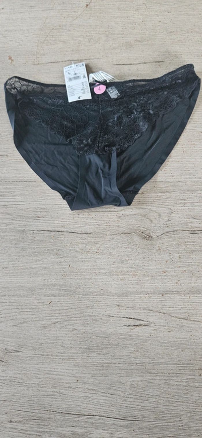 Culotte noir avec dentelle, Kiabi, tailleL, avec étiquette - photo numéro 2
