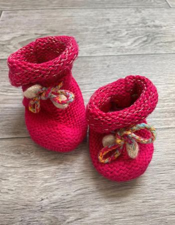 Chaussons rose tricoté Catimini 18