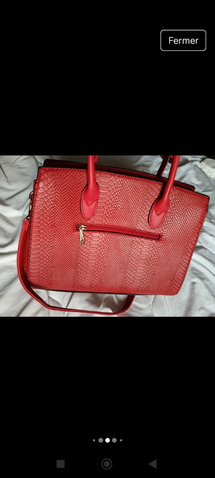 Sac à main bandoulière rouge - photo numéro 4