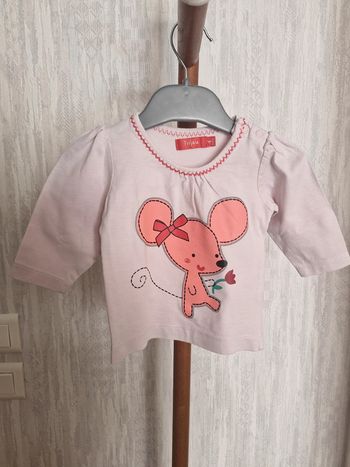 T-shirt manches longues bébé 3 mois Tissaia Coton