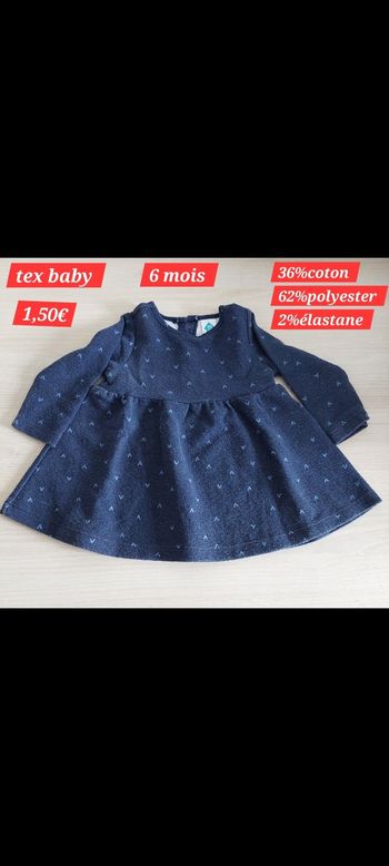 Robe tex baby fille 6mois 