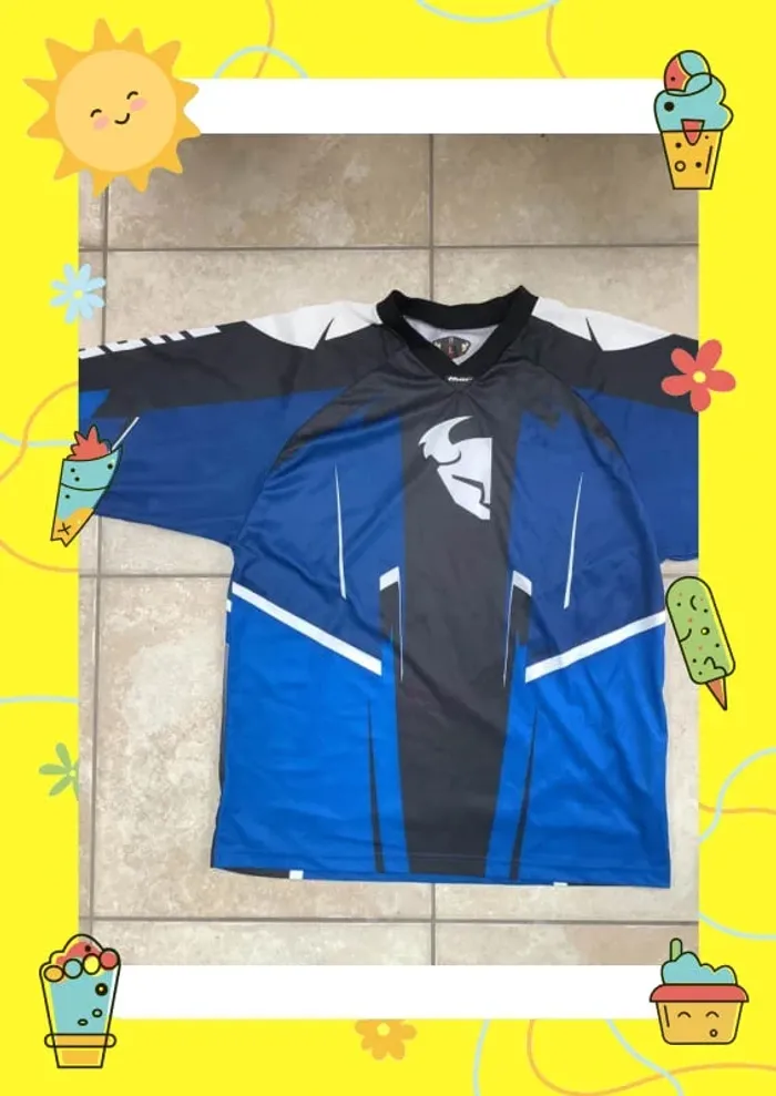Thor Phase motocross Jersey series 2016 L bleu - photo numéro 2