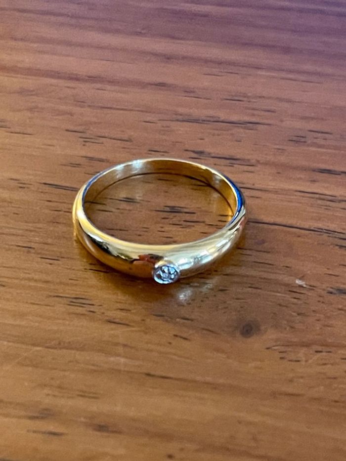 Bague dorée vintage avec pierre TDD 55 - photo numéro 3