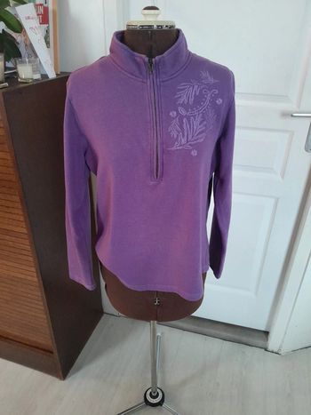 Joli sweat avec zip colwater creek motif brodé