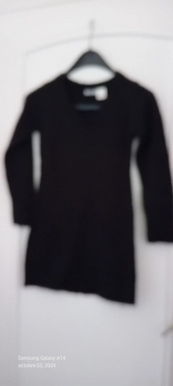Robe pull col en V noire fille 10 ans la redoute - photo numéro 4