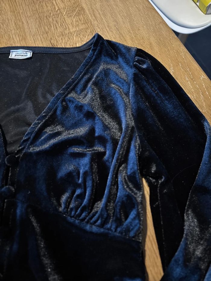 Lot 2 hauts en velours noir taille xs - photo numéro 4