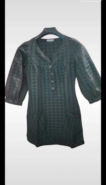 Tunique blouse longue à carreaux taille 36