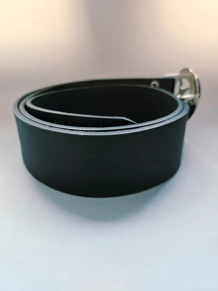 Ceinture alternative noire boucle argentée design - photo numéro 2