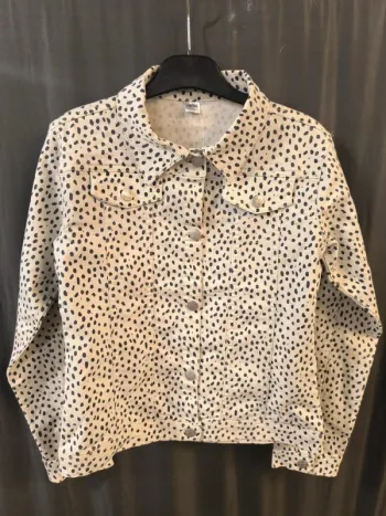 304497 veste en jean blanche a pois noir fille 16 ans ZEEMAN