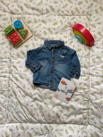 chemise en jean bleu manches longues 3 mois obaibi