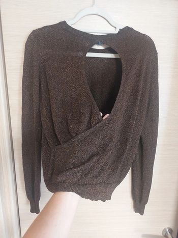 Haut dos nu marron fil doré kaporal