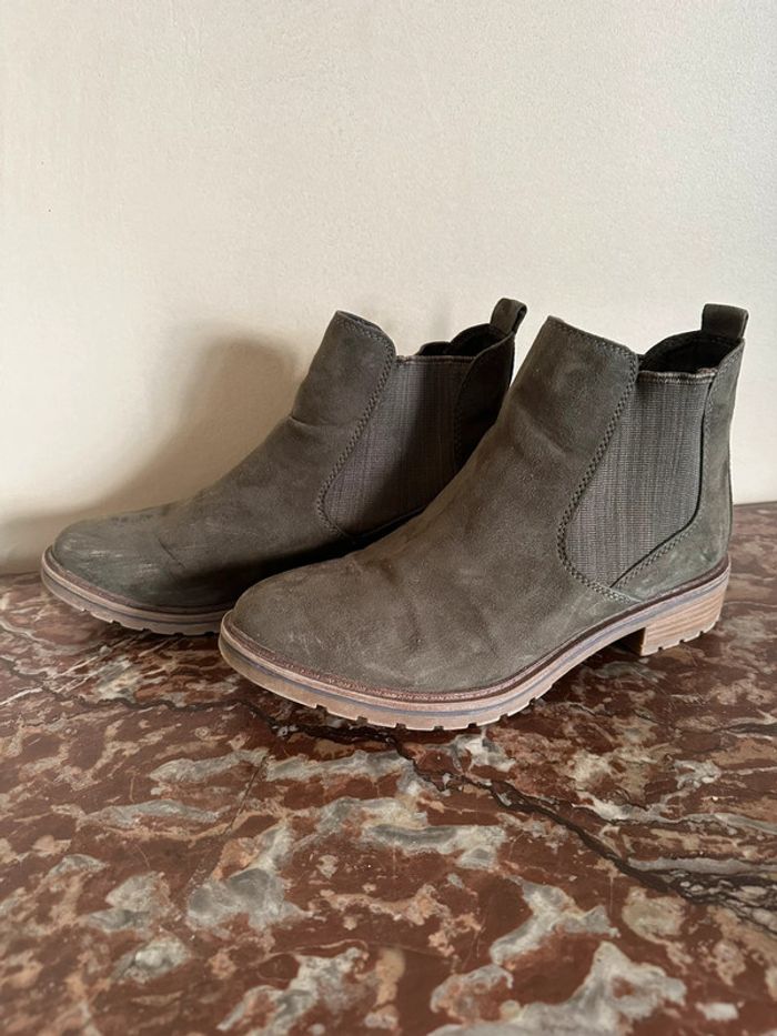 Bottines en daim vert 38 Marco Tozzi