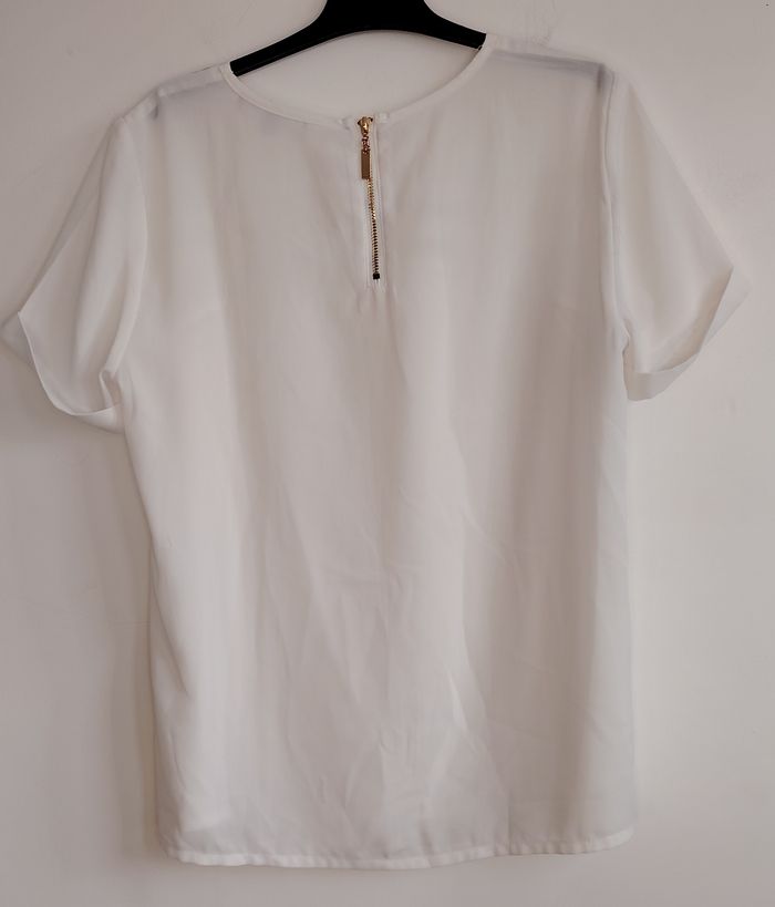 Blouse blanche fluide manches courtes – ETAM – Taille 36 (FR) - photo numéro 3