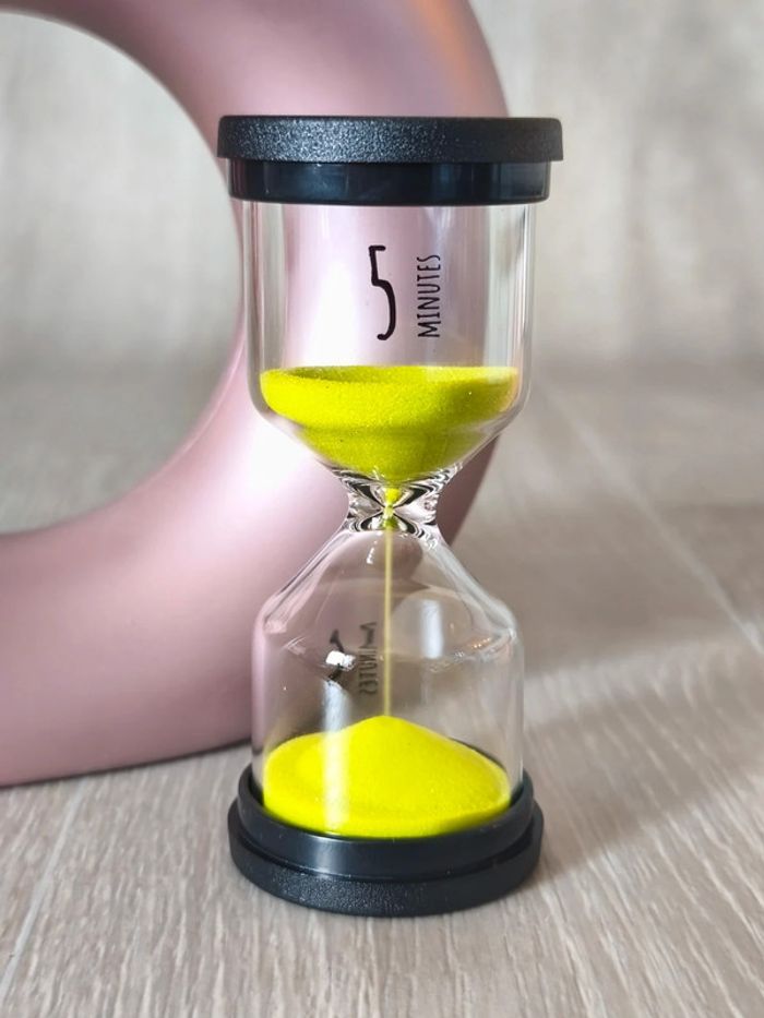 Gros sablier en verre 5 min vert clair
