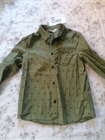 Chemise kaki dinosaure 8 ans h&m