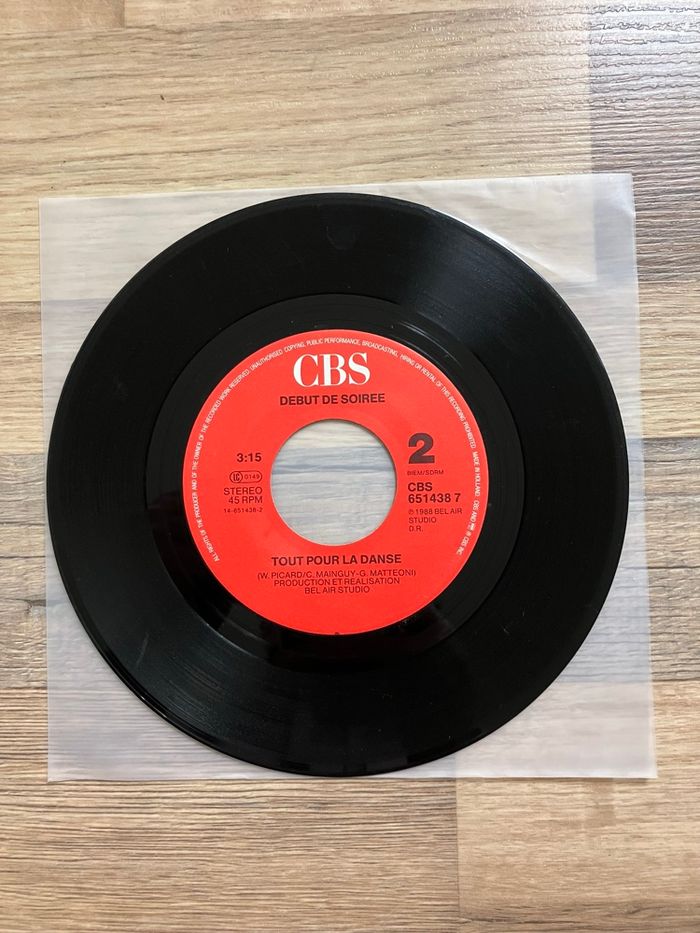 Vinyle 45 tours sans pochette-Début de soirée-Nuit de folie - photo numéro 2