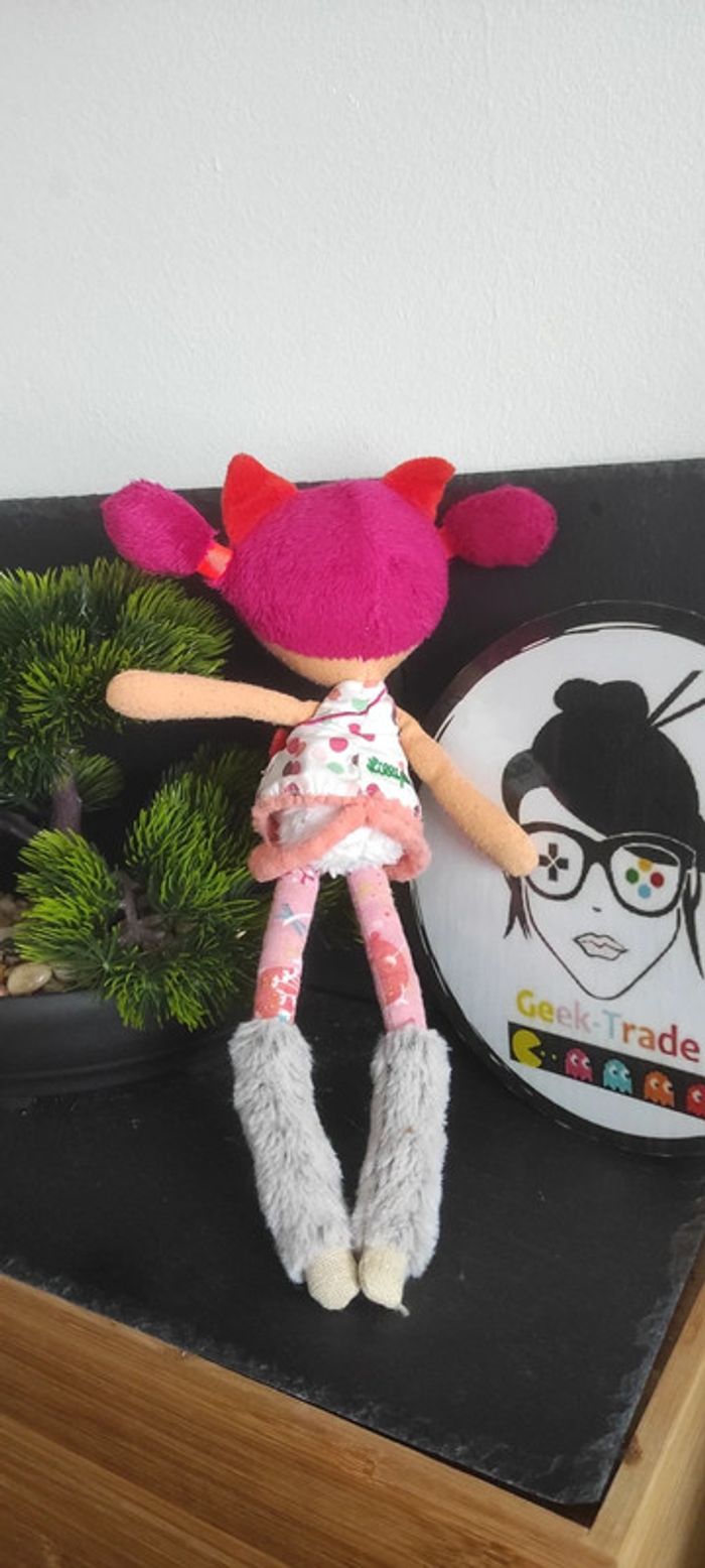Doudou poupée chiffon Alice Lilliputiens chat renard fille rose couette robe sac - photo numéro 2