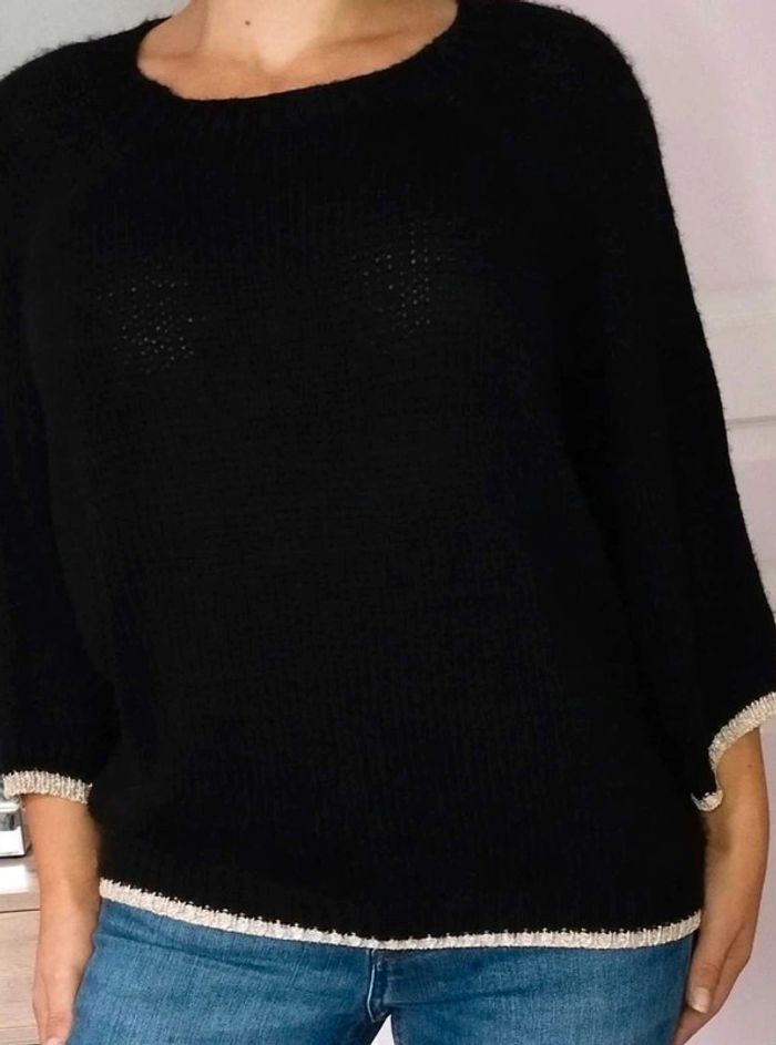 Pull Noir Doré - S/M oversize - Excellent état - photo numéro 2