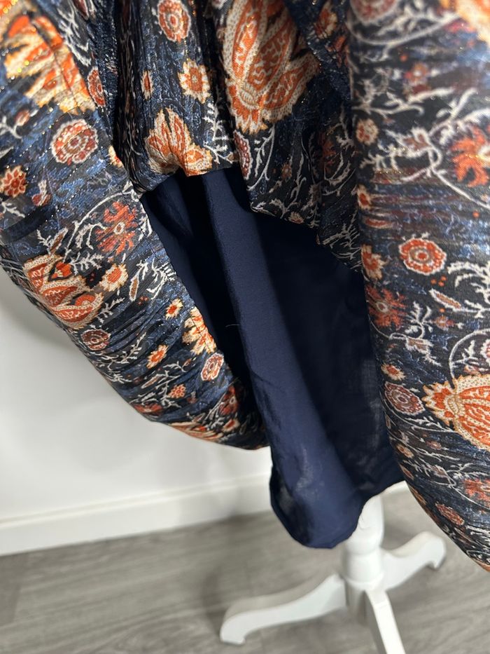 Robe à fleurs Paisley bleu marine orange doré Maison 123 T36 S - photo numéro 8