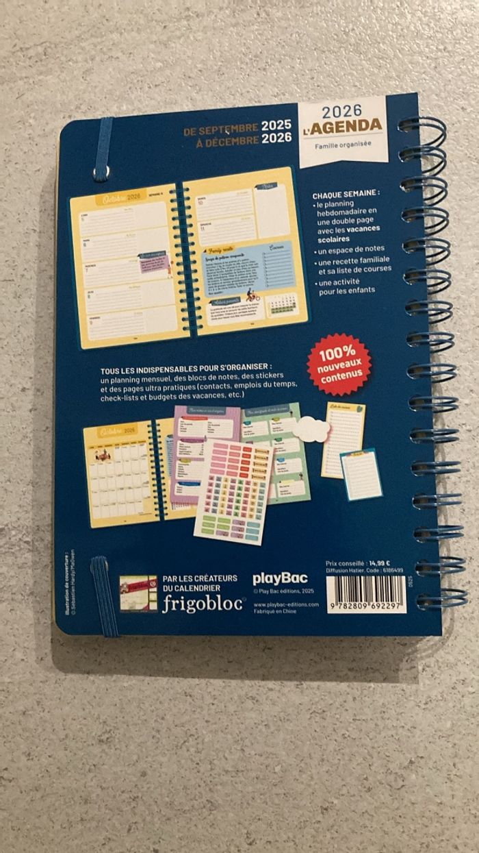 Agenda 2026 famille organisée période de  septembre 2025 à décembre 2026 - photo numéro 2