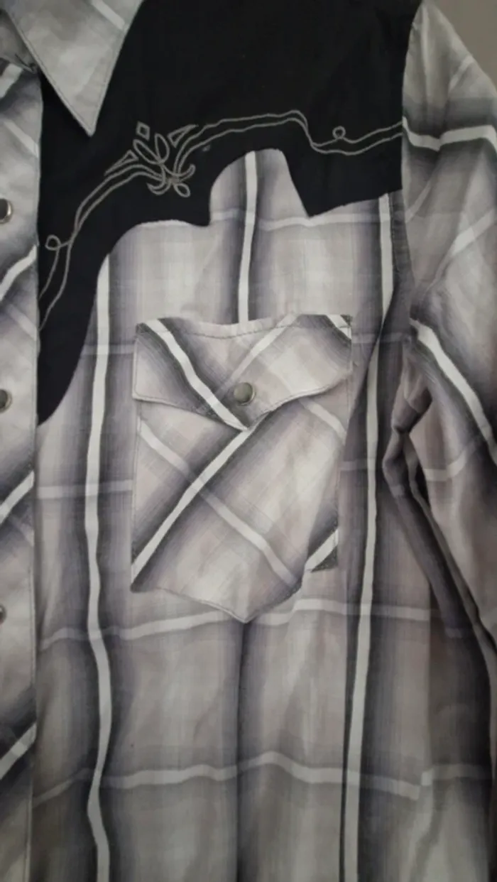 Chemise Stars et stripes homme femme  L gris/noir - photo numéro 4