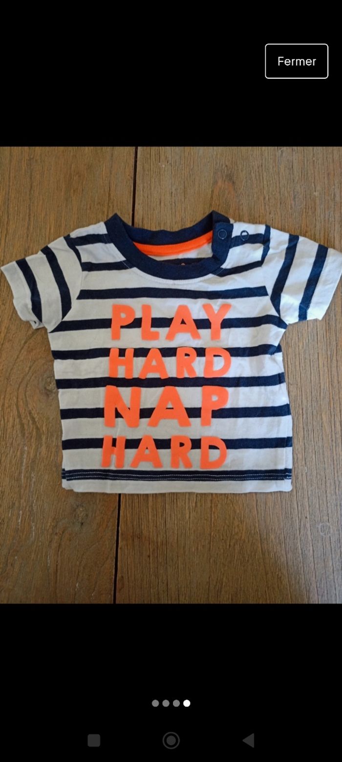 Lot de trois t-shirt manches courtes 3 mois - photo numéro 4