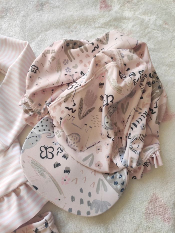 Lot 3 pieces slip maillot et kasket de bain 9 12 mois - photo numéro 4