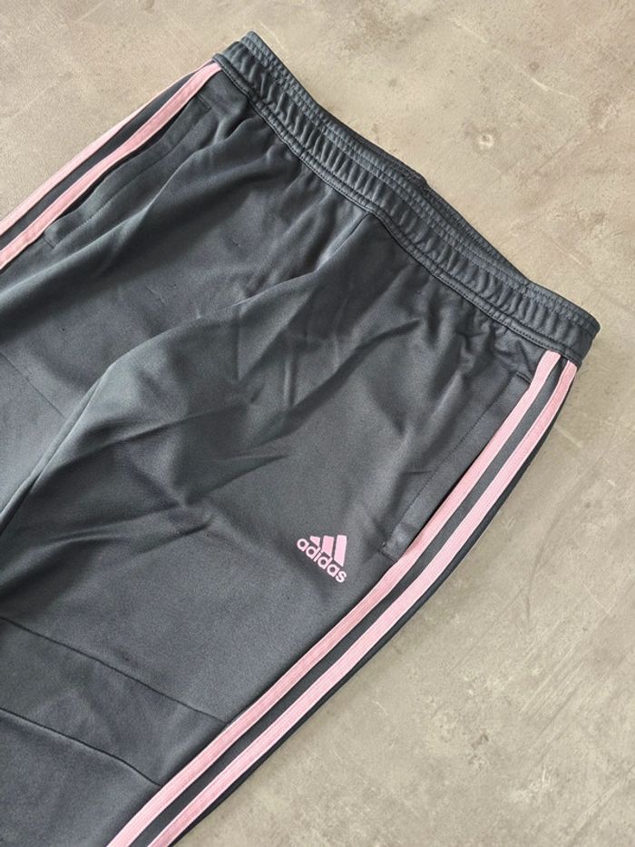 Pantalon jogging Adidas trackpant climacool gris anthracite bande rose taille M - photo numéro 4