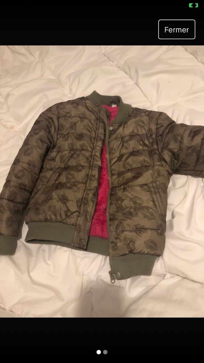 Blouson intérieur moumoute rose