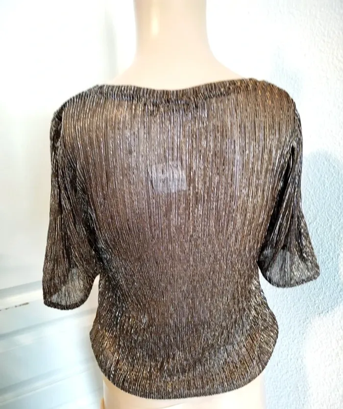 Top kiabi marron doré taille 34 neuf - photo numéro 3