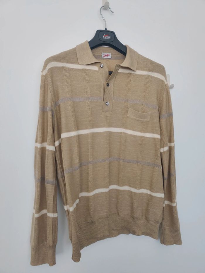 Pull Solfin beige 15% lin taille 3