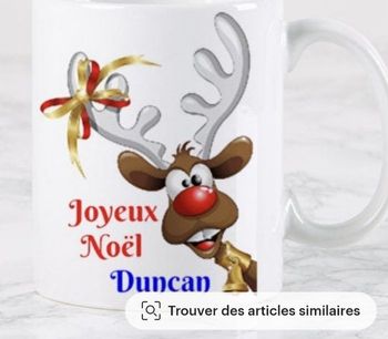 Mug cerf de Noël personnalisé