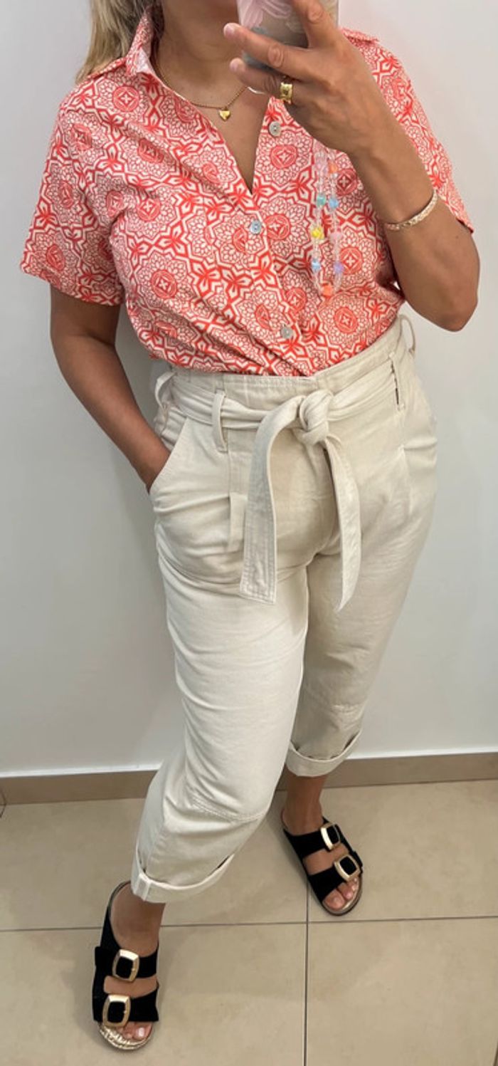 Chemise Manches Courtes Imprimée Taille 38 - photo numéro 3