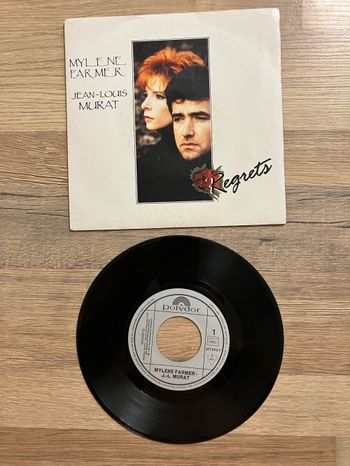 Vinyle 45 tours-Mylène Farmer/Jean-Louis Murat-Regrets