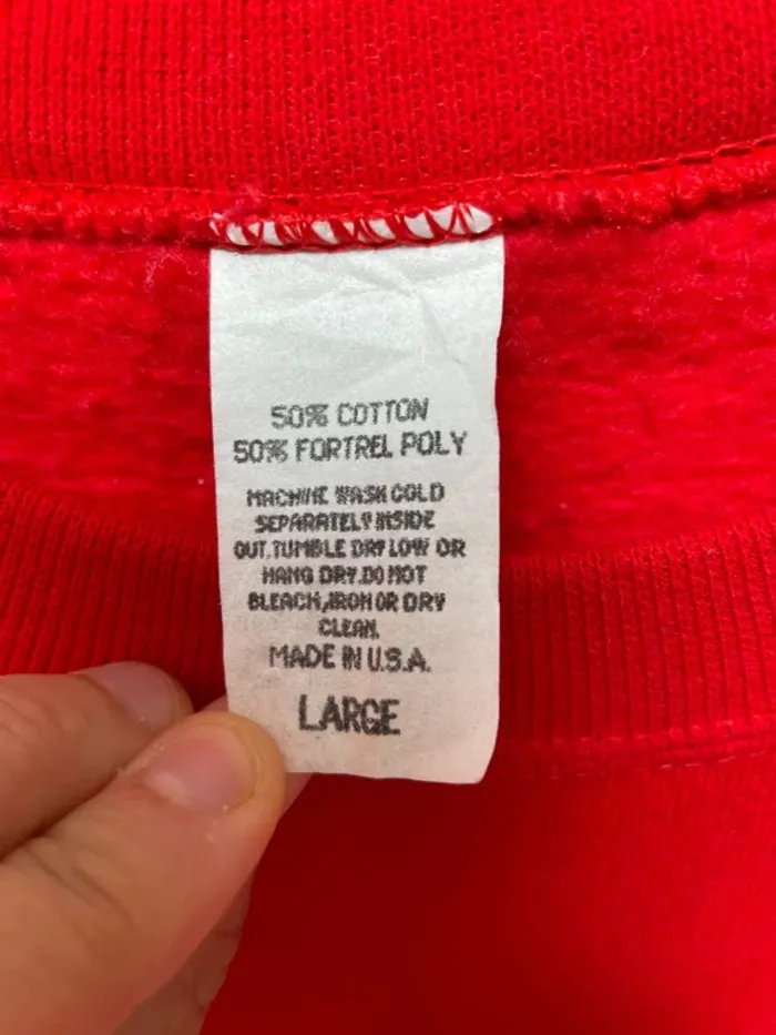 Made in USA 🇺🇸 Varsity Crewneck College of Textiles Mens Large - photo numéro 3