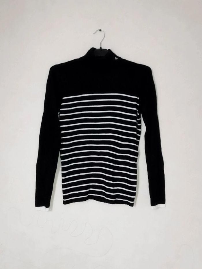Pull col roulé bicolore - photo numéro 6