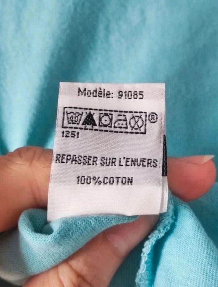 Tee-shirt bleu turquoise Animaux / Tout Simplement - 6 mois / 67cm - photo numéro 4